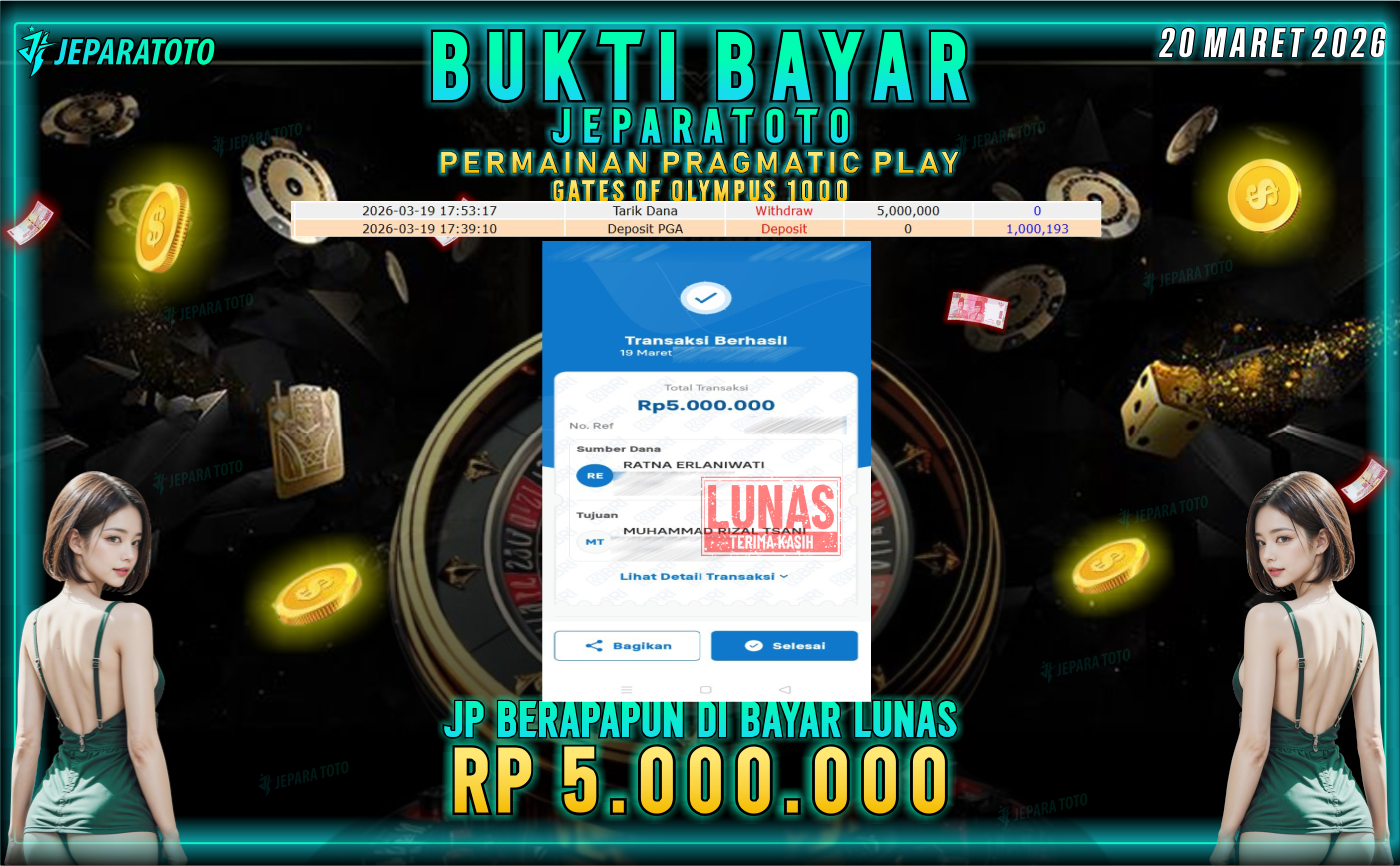 BUKTI KEMENANGAN MEMBER JEPARATOTO I GATES OF OLYMPUS 1000