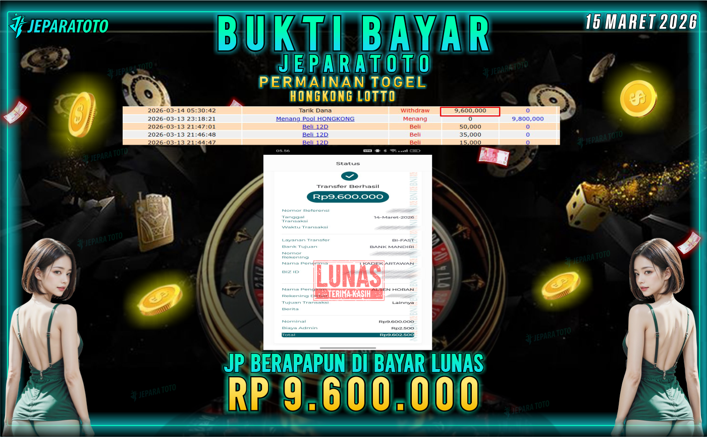 BUKTI KEMENANGAN MEMBER JEPARATOTO I HONGKONG LOTTO