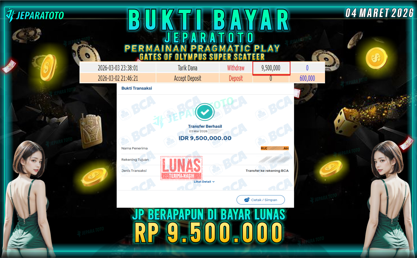 BUKTI KEMENANGAN MEMBER JEPARATOTO | GATES OLYMPUS SUPER SCATER