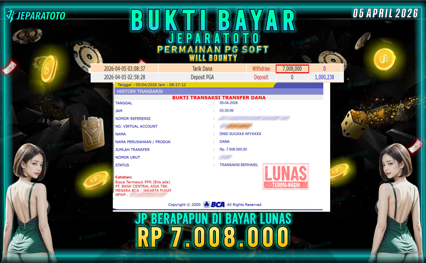 BUKTI KEMENANGAN MEMBER JEPARATOTO I WILL BOUNTY
