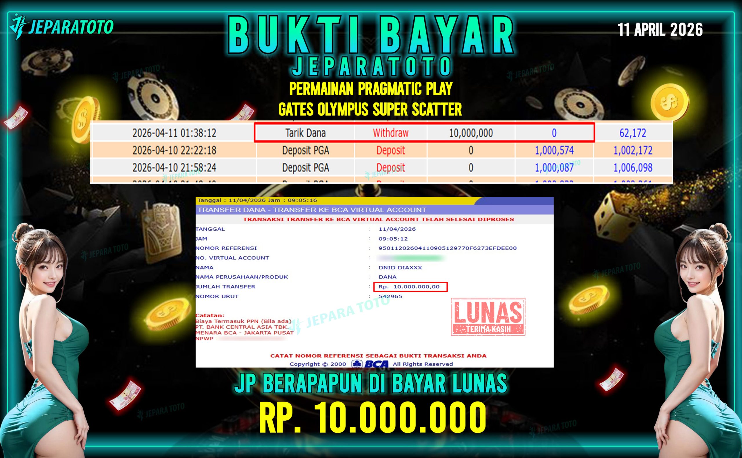 BUKTI KEMENANGAN MEMBER JEPARATOTO I GATES OLYMPUS SUPER SCATTER