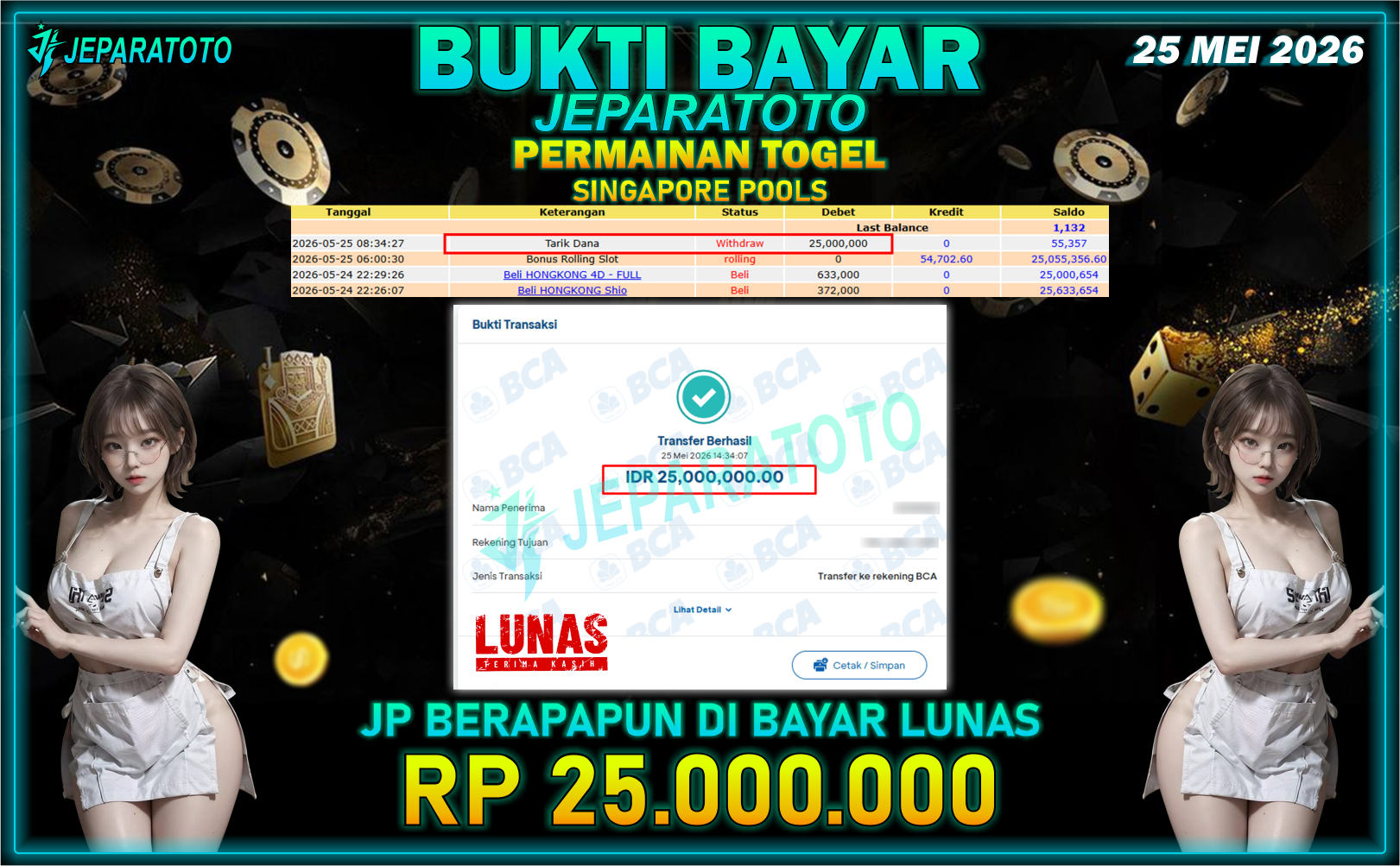 BUKTI KEMENANGAN MEMBER JEPARATOTO I SINGAPORE POOLS