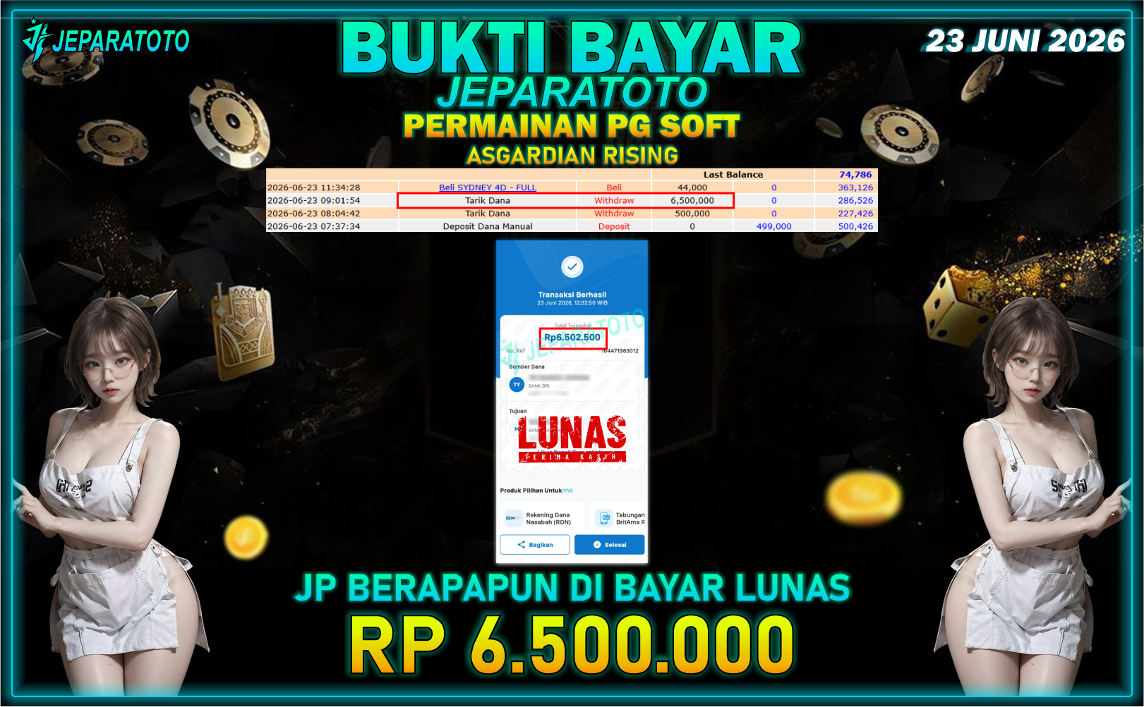 BUKTI KEMENANGAN MEMBER JEPARATOTO I ASGARDIAN RISING