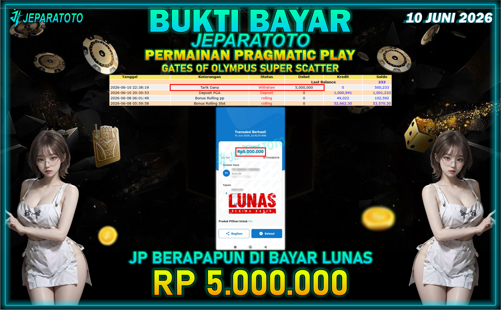 BUKTI KEMENANGAN MEMBER JEPARATOTO I GATES OLYMPUS SUPER SCATTER
