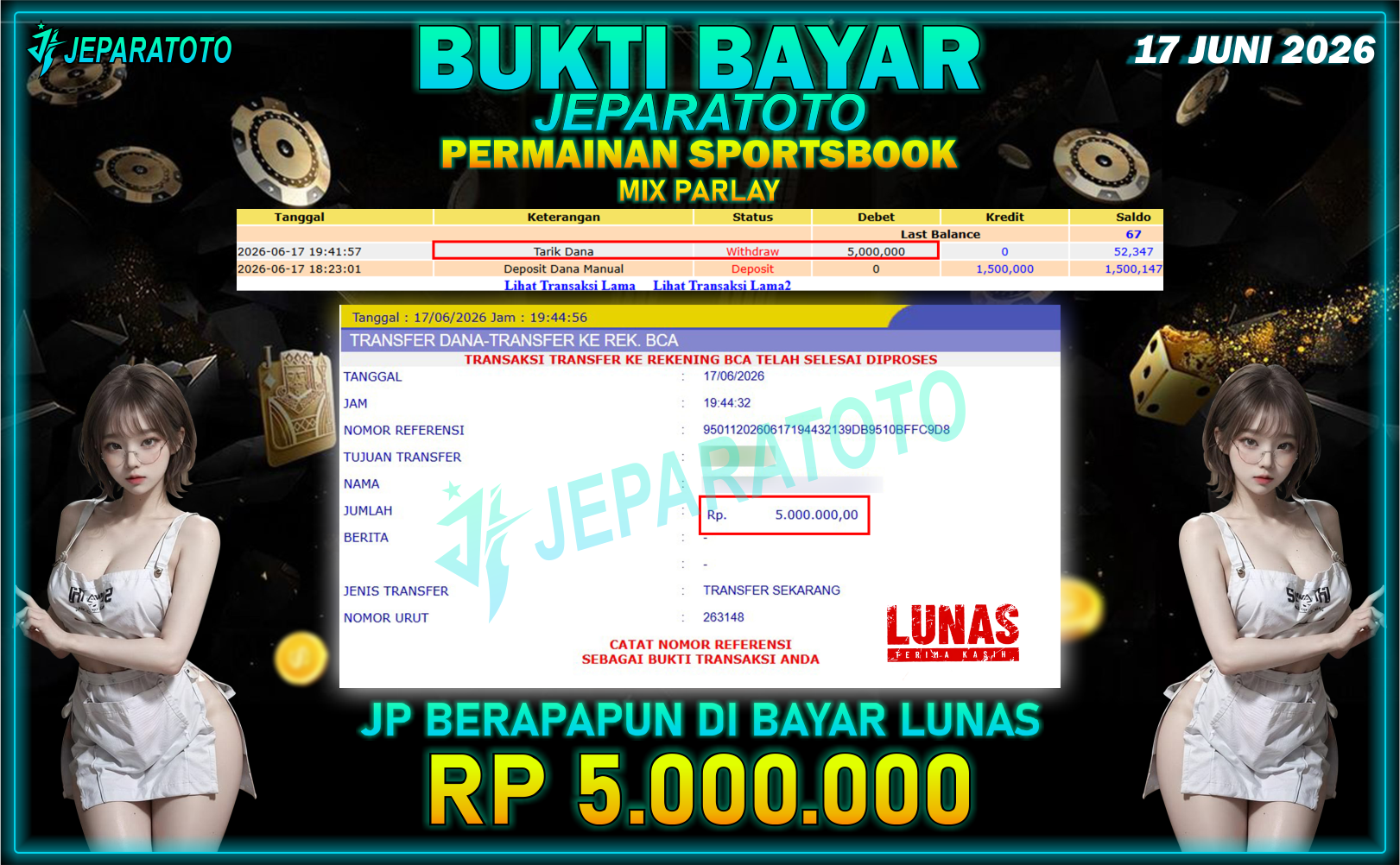 BUKTI KEMENANGAN MEMBER JEPARATOTO I MIX PARLAY