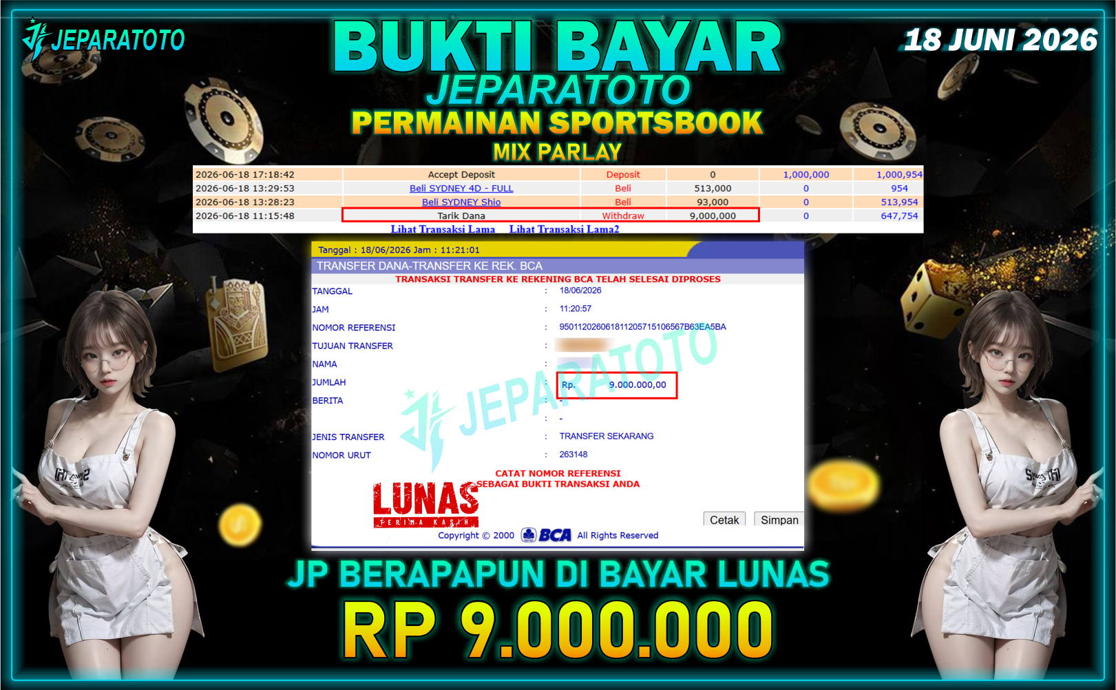 BUKTI KEMENANGAN MEMBER JEPARATOTO I MIX PARLAY