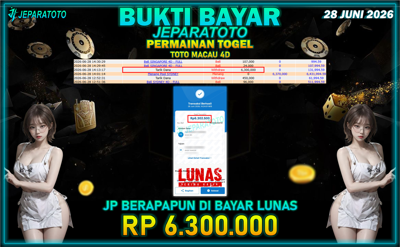 BUKTI KEMENANGAN MEMBER JEPARATOTO I TOTO MACAU 4D
