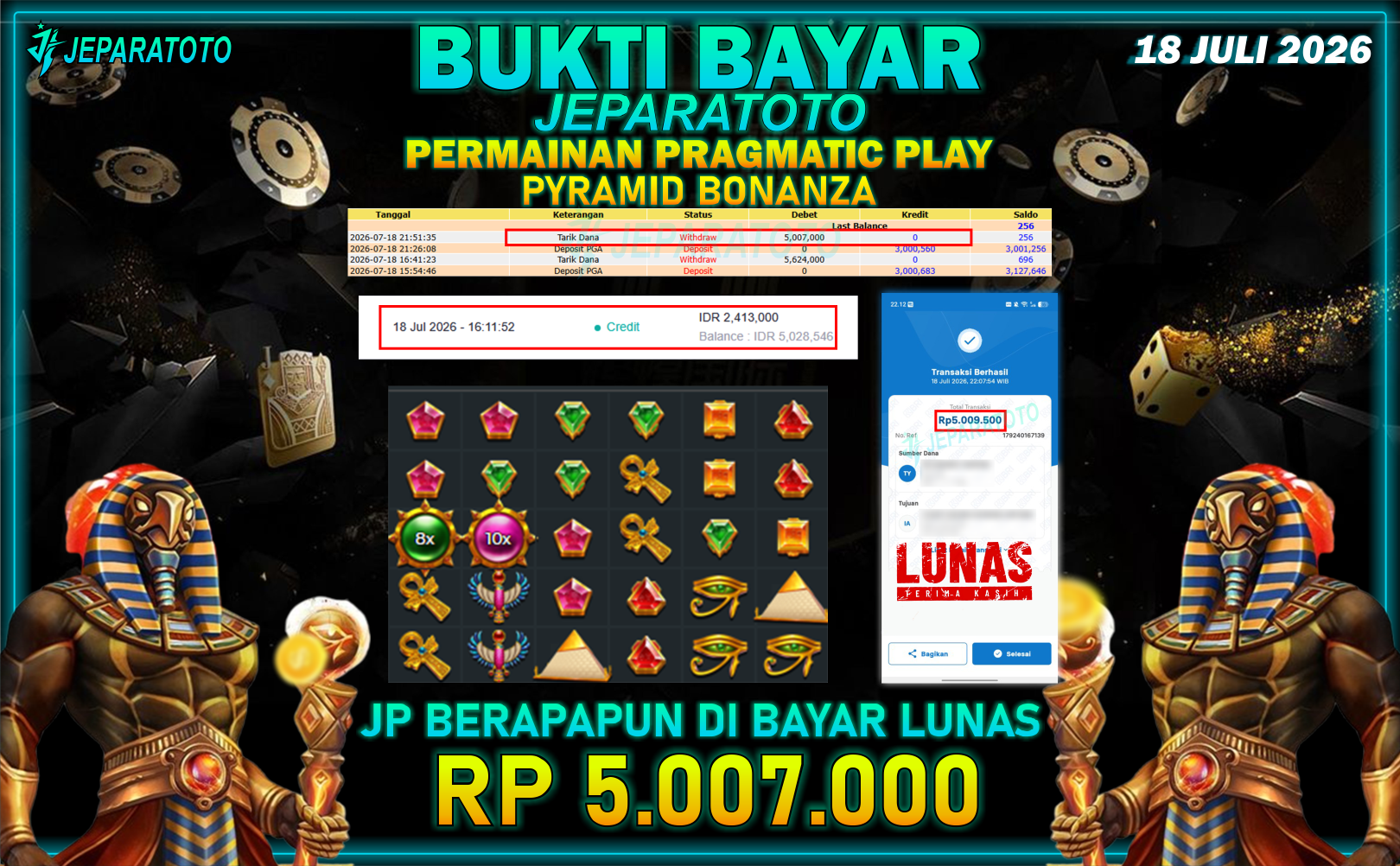 BUKTI KEMENANGAN MEMBER JEPARATOTO I PYRAMID BONANZA