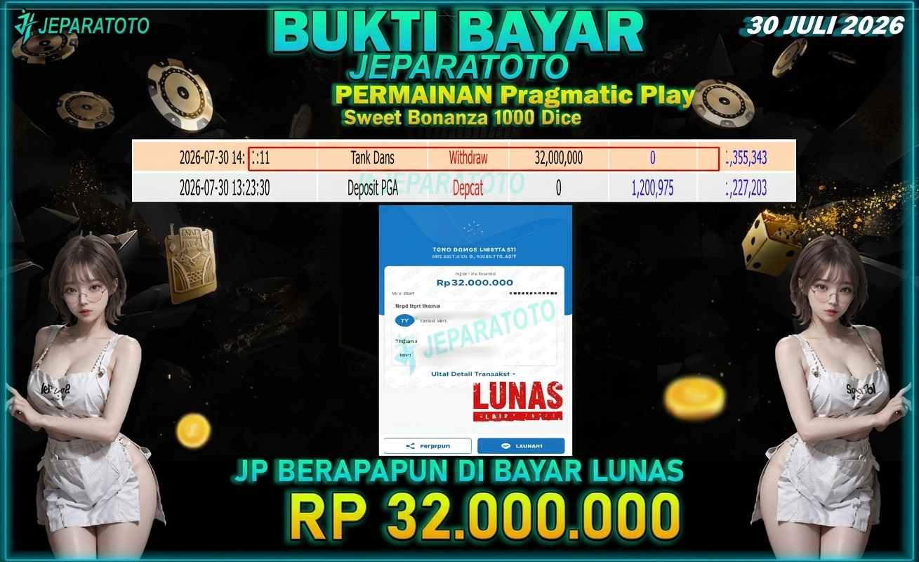 BUKTI KEMENANGAN MEMBER JEPARATOTO I SWEET BONANZA 1000 DICE