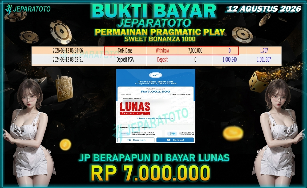 BUKTI KEMENANGAN MEMBER JEPARATOTO I SWEET BONANZA 1000