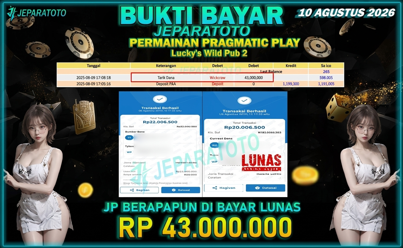 BUKTI KEMENANGAN MEMBER JEPARATOTO I LUCKY,S WILD PUB 2