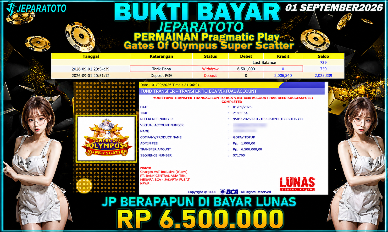 BUKTI KEMENANGAN MEMBER JEPARATOTO I GATES OF OLYMPUS SUPER SCATTER